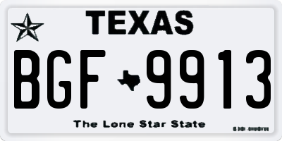 TX license plate BGF9913