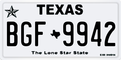 TX license plate BGF9942