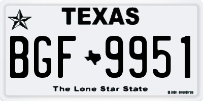 TX license plate BGF9951