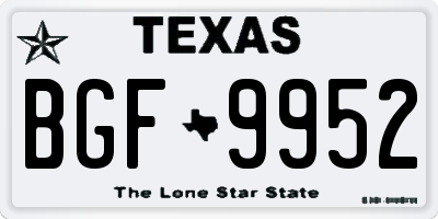 TX license plate BGF9952