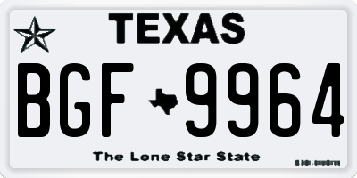 TX license plate BGF9964