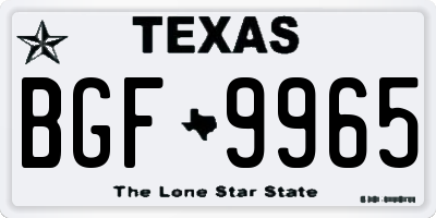 TX license plate BGF9965