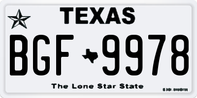 TX license plate BGF9978