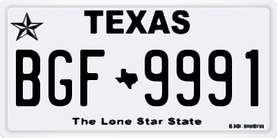 TX license plate BGF9991