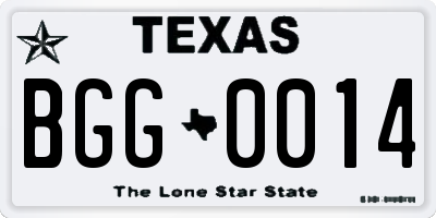 TX license plate BGG0014