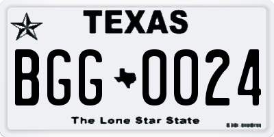 TX license plate BGG0024