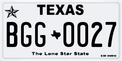 TX license plate BGG0027