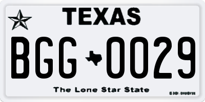 TX license plate BGG0029