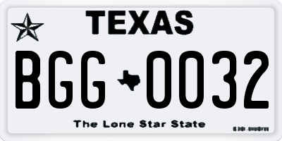 TX license plate BGG0032
