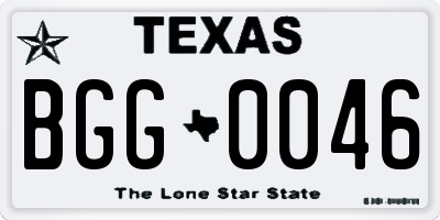 TX license plate BGG0046
