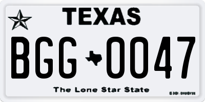 TX license plate BGG0047