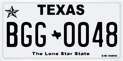 TX license plate BGG0048