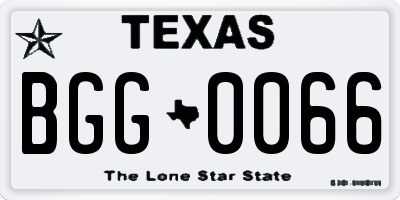 TX license plate BGG0066