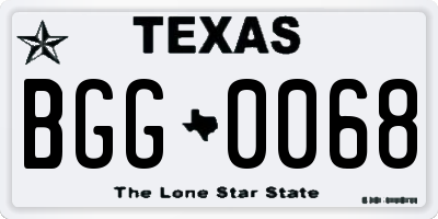 TX license plate BGG0068