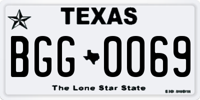 TX license plate BGG0069