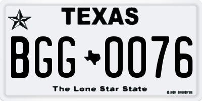 TX license plate BGG0076