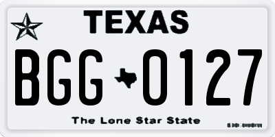 TX license plate BGG0127