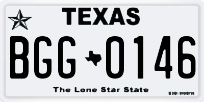 TX license plate BGG0146