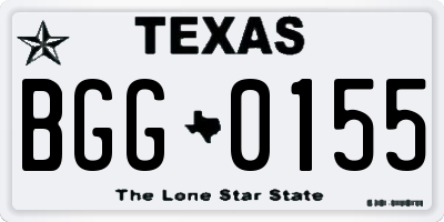 TX license plate BGG0155