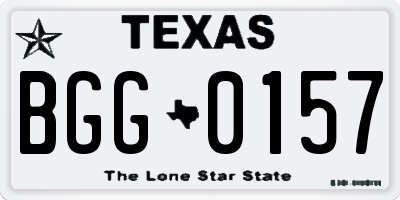 TX license plate BGG0157