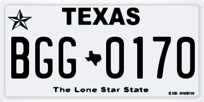 TX license plate BGG0170