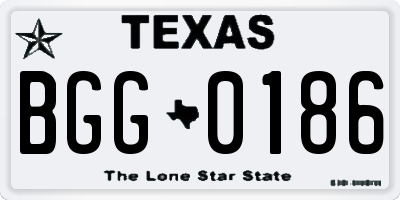 TX license plate BGG0186