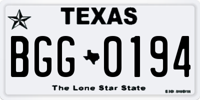 TX license plate BGG0194