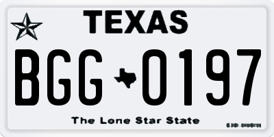 TX license plate BGG0197