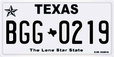 TX license plate BGG0219