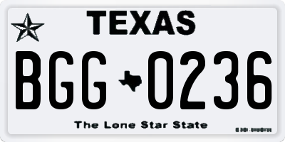 TX license plate BGG0236