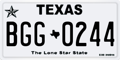 TX license plate BGG0244