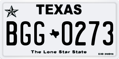 TX license plate BGG0273
