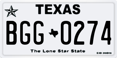 TX license plate BGG0274