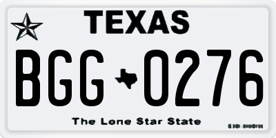 TX license plate BGG0276
