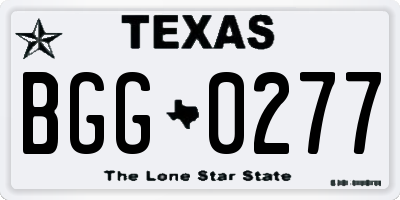 TX license plate BGG0277