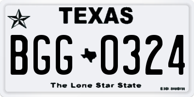 TX license plate BGG0324