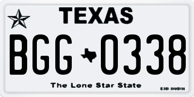 TX license plate BGG0338