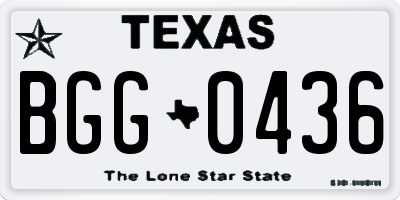 TX license plate BGG0436