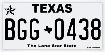 TX license plate BGG0438