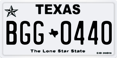 TX license plate BGG0440