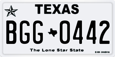 TX license plate BGG0442
