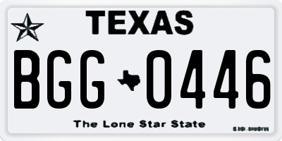 TX license plate BGG0446