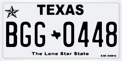 TX license plate BGG0448