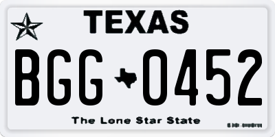 TX license plate BGG0452