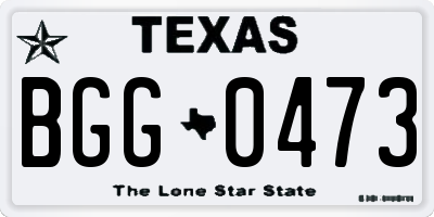 TX license plate BGG0473