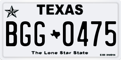 TX license plate BGG0475