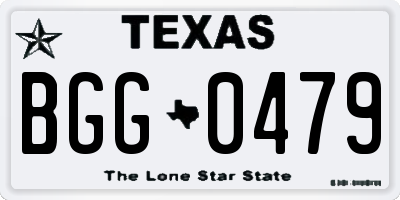 TX license plate BGG0479