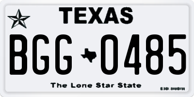TX license plate BGG0485