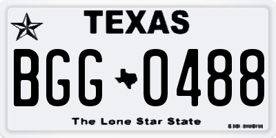 TX license plate BGG0488