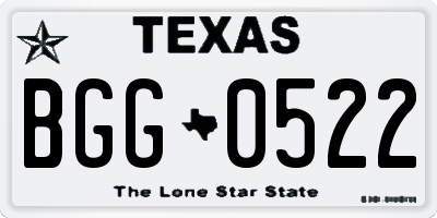 TX license plate BGG0522